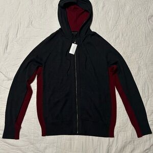 Banana Republic Black and Red Zip-Up Sweater